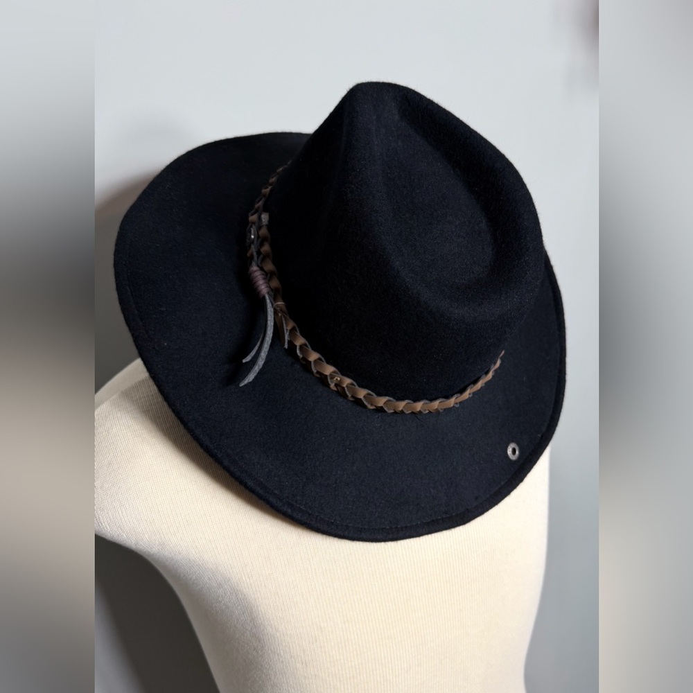 Peter Grimm True Character Black Fedora with Brown Band